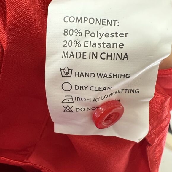 Barry Wang Red Paisley Long Sleeve Button Up Shirt Men's XLarge - Picture 9 of 9